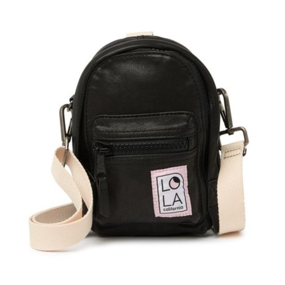 LOLA Stargazing Convertible Mini Black Leather Backpack NWT - Picture 1 of 16